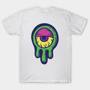 Creepy Halloween Neon Eye T-Shirt